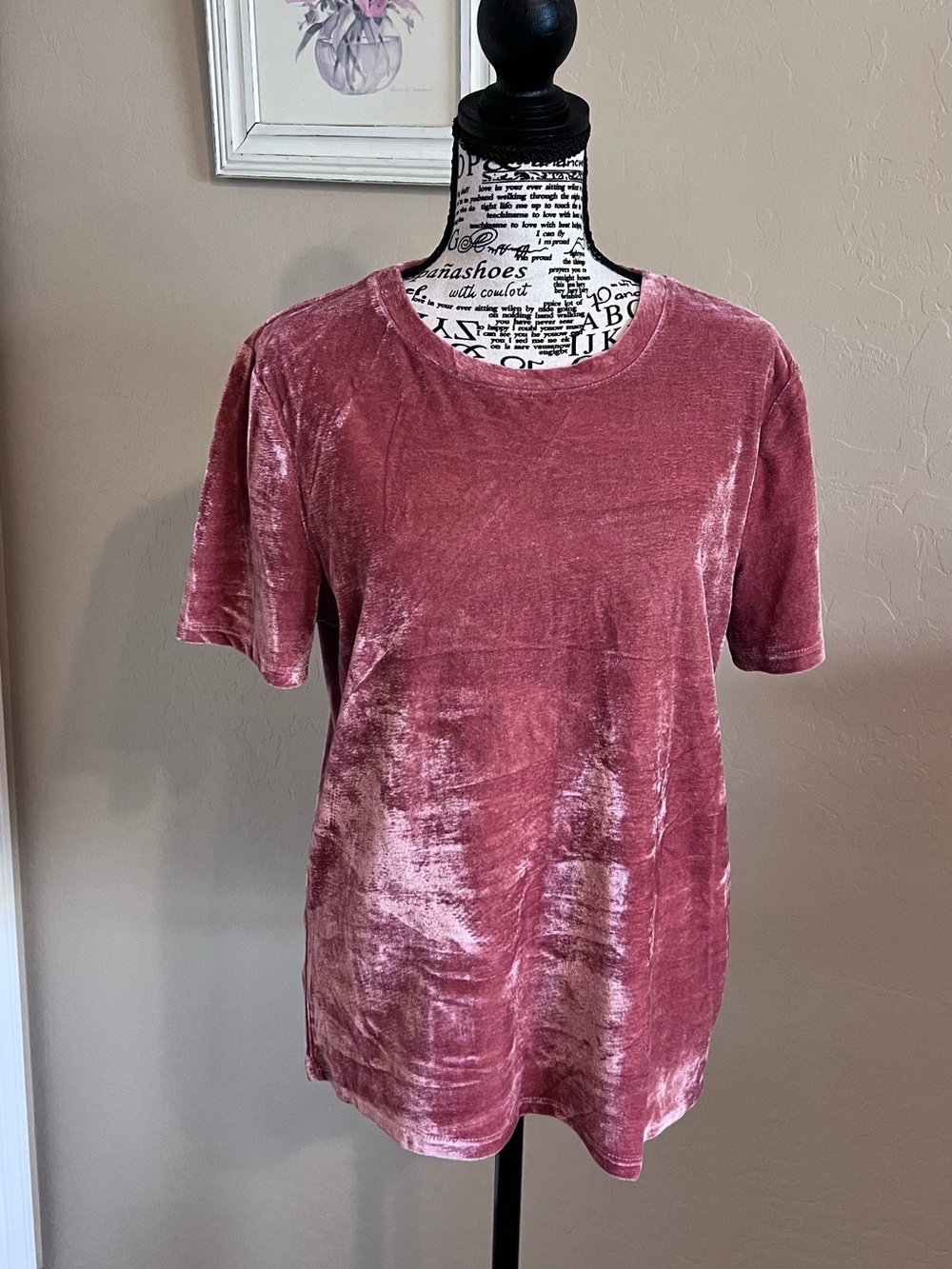 Volcom Dusty Rose Crushed Velvet Short Sleeve Tee